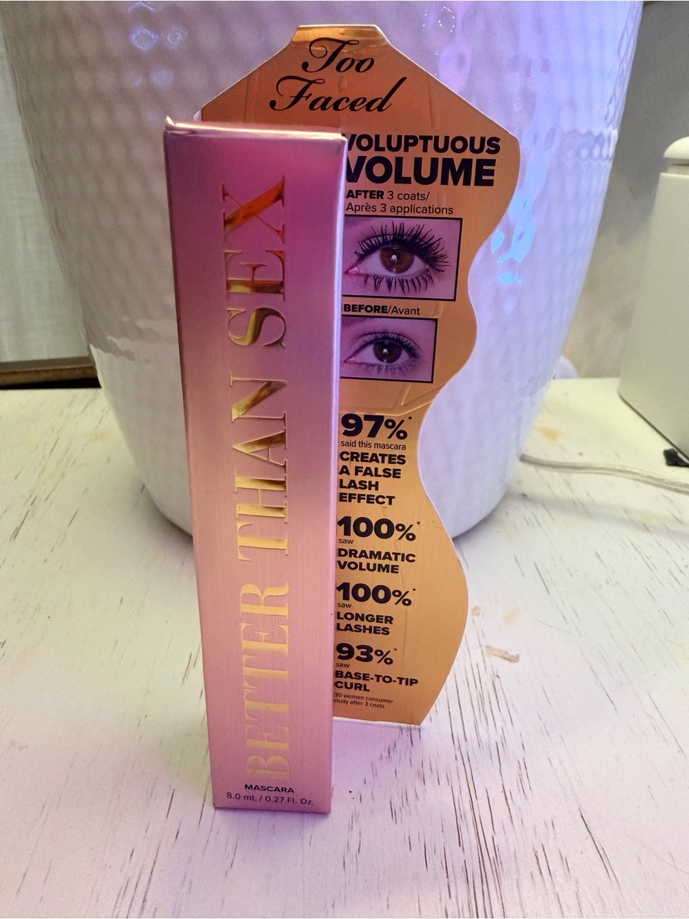 Too Faced Better Than Sex Mascara — Black. Pink and Gold Packaging